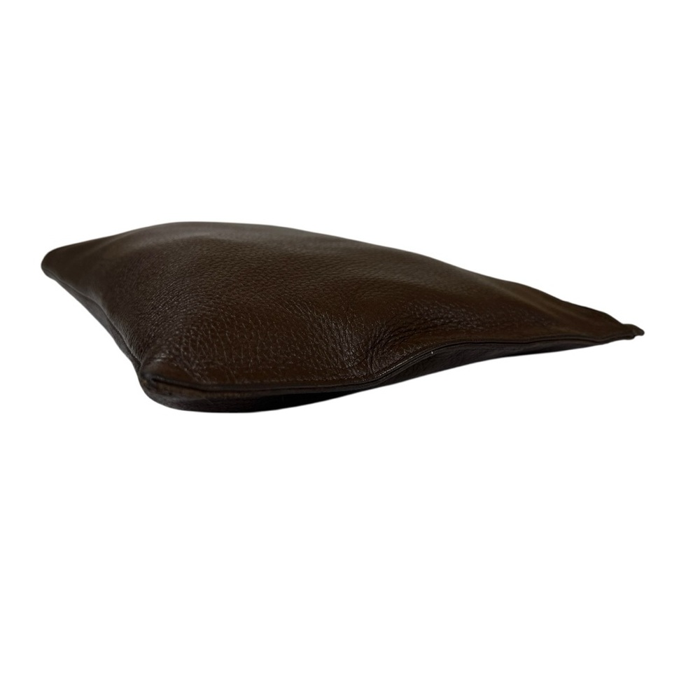 Authentic Bottega Veneta Pebbled Brown Leather Zip Pouch, Clutch - Picture 6 of 14